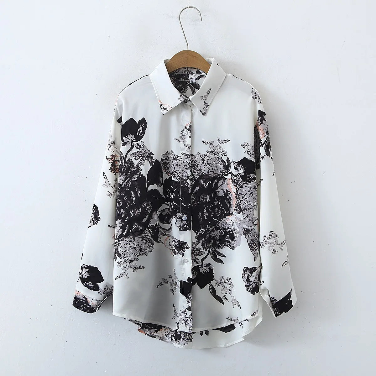 Spring Summer Breathable Elegant Style Print Fashion Casual Shirt Women Lady Secondary image