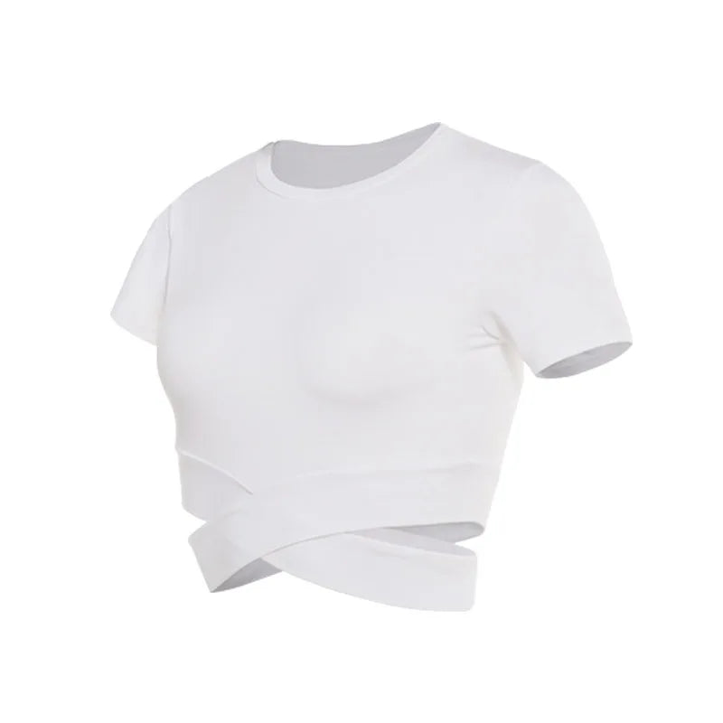 Women's Fitness T-shirts 2026 Clothing Gym Shirt Female Seamless Yoga Top Sportswear Crop Tops Sports Wear For Women T-shirt
