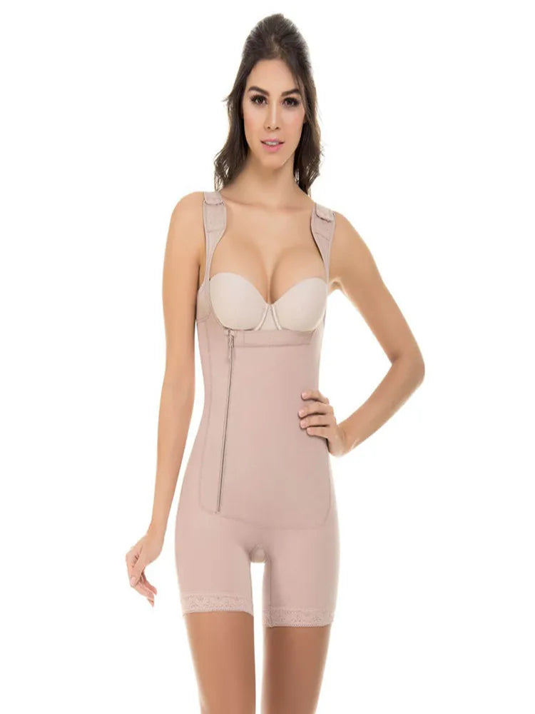 Zip Waist Lace Slimming Shaper Corset Control Shapewear Butt Lifter Strap Body Shaper Underwear Bodysuit Women Plus Size S-6xl
