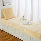 Luxury Imitation Fur Cushion Plush Sofa Carpet Faux Fur Sheepskin Rug Balcony Bay Window Mat Kid's Bedroom Fluffy Blanket White