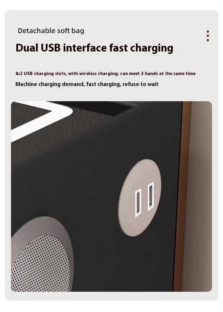Modern Simple Luxury Smart Bedside Table New Solid Wood Multi-Functional Wireless Charging Accessible Internet Bedroom Furniture
