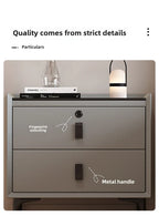 Modern Simple Luxury Smart Bedside Table New Solid Wood Multi-Functional Wireless Charging Accessible Internet Bedroom Furniture