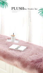 Luxury Imitation Fur Cushion Plush Sofa Carpet Faux Fur Sheepskin Rug Balcony Bay Window Mat Kid's Bedroom Fluffy Blanket White