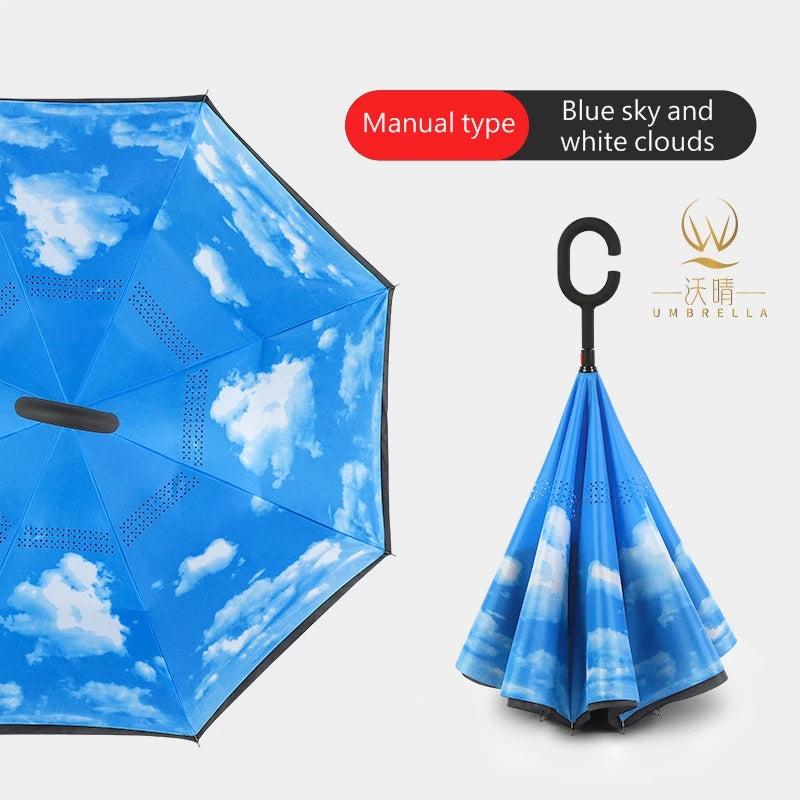 Best-Selling High Quality Double Reverse Mini Umbrella Classic Design Manual Control Durable Household Item with Price Discount Secondary image