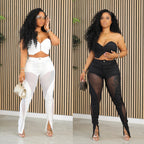 A7332 2026 Outfits for Women Solid Corset With Patchwork Pencil Pants Party Outfits Women Two Piece Set Club Set