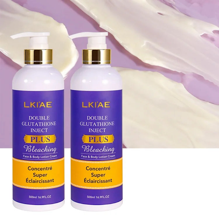 Private Label Vegan Organic Double Gluta Moisturizer Dry Black Skin Care Bleaching Whitening Body Lotion for Pigment Removal