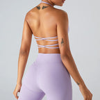 Women's High Quality Custom Logo Seamless Gym Tops Padded Cross Strap Workout Athletics Fitness Yoga Bras