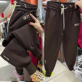 Autumn/Winter Women's High Quality Wool Jogging Sweatpants Breathable Casual Sports Fashion Elastic Waist Closure Harlan Design