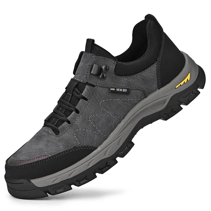 OEM Service Cow Genuine Leather Waterproof Anti Slip Hiking Work Shoes for Men Main image