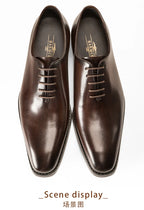 Hanmce Oxford Shoes Fashion Genuine Leather Breathable Patent  Shoes For Men