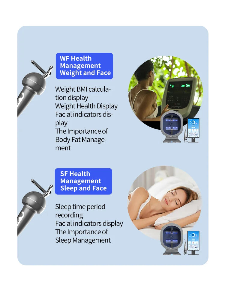 A 3D AI facial skin analyzer for hair diagnosis and professional analysis  with 8-spectrum beauty salon equipment