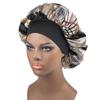 Large Size Satin Bonnet Paisley Print Bonnets for Women Beanies Women Hat Sleep Night Cap Designer Bonnets Long Braid Hat