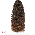 Synthetic Goddess Locs Crochet Hair Braids Curly Faux Locs Braiding Hair Extensions Wig For Women Black Hippie Boho Style