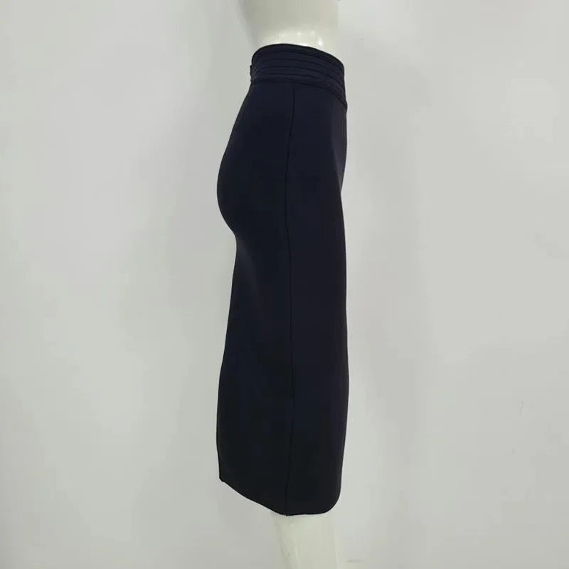 New Arrival Women Button Black Blue Red Bodycon Bandage Skirt 2026 Designer High Waist High Street Party Club Pencil Skirt 75cm