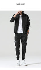 2Pcs Men Tracksuit Hoodie Tops Joggers Pants Tracksuit Set Male Running Jogging Sportswear Hooded Pants Mens Sweat Suit