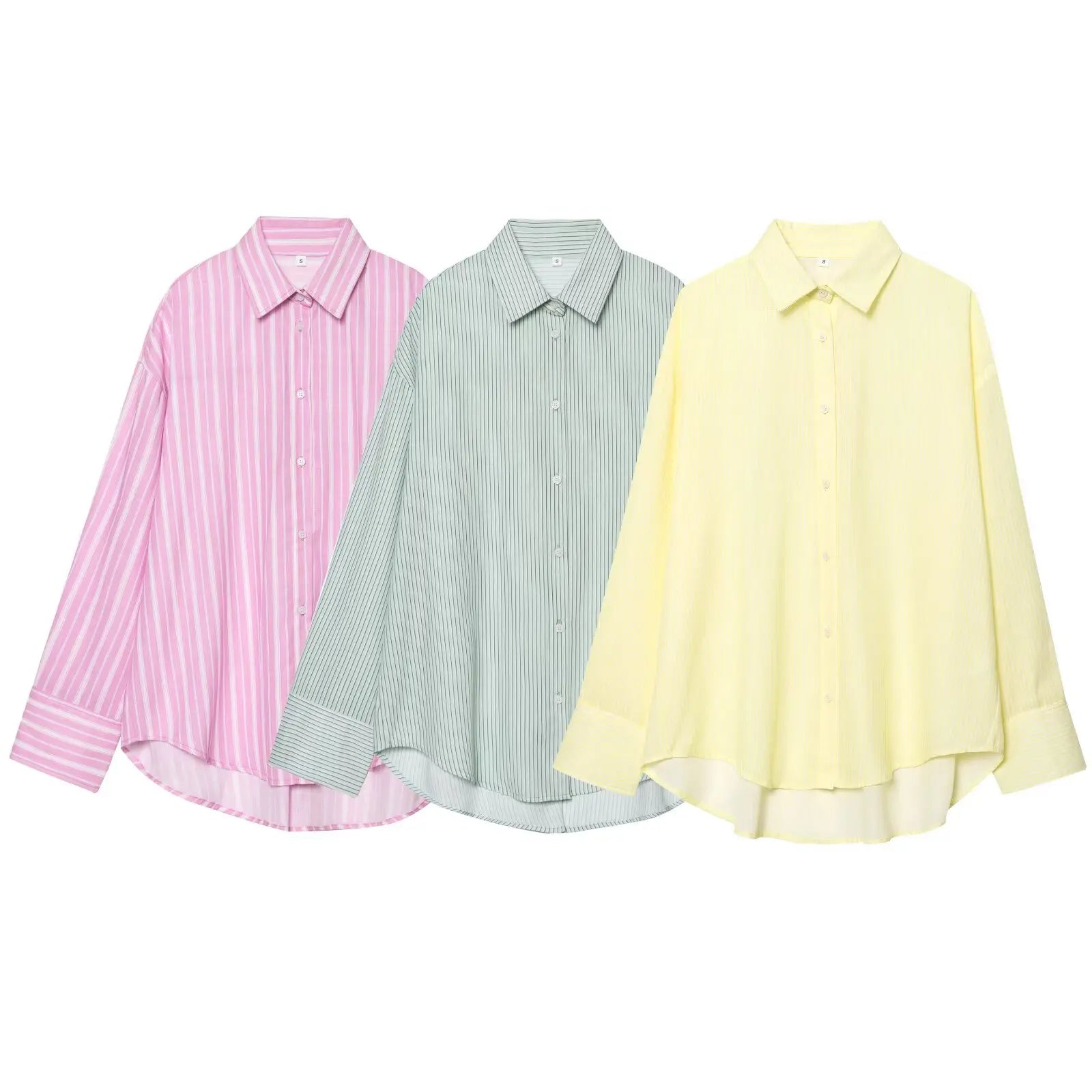 MYST&ZA Women's Clothing 2026 Autumn New Fashion Simple Versatile Striped Loose Lapel Shirt 7200078 7200412 Main image