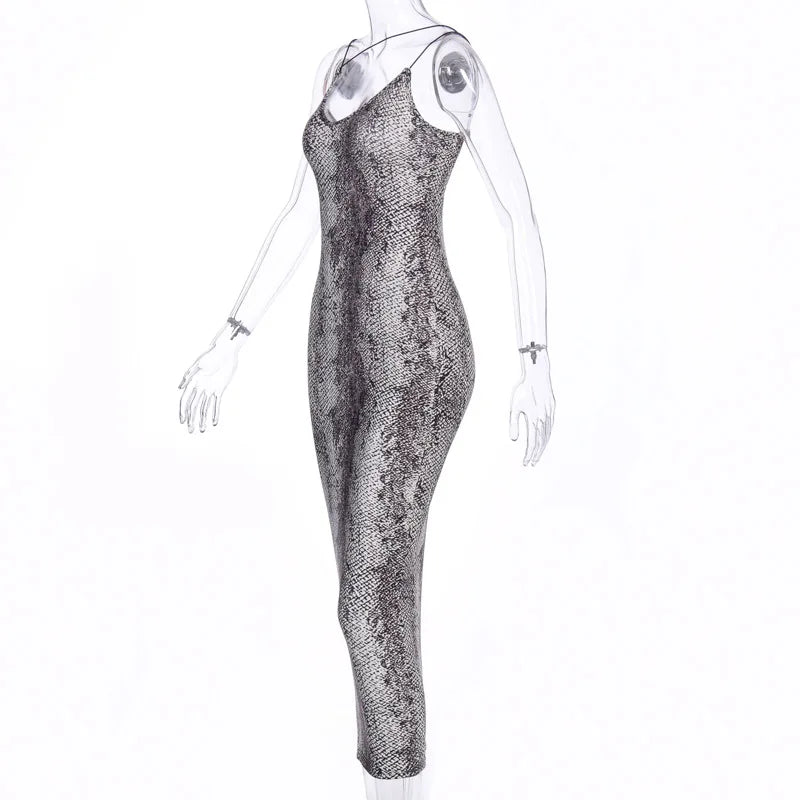 leopard print sleeveless V-neck sexy Hipster Fashion midi dress spring women fashion streetwear Christmas party outfits