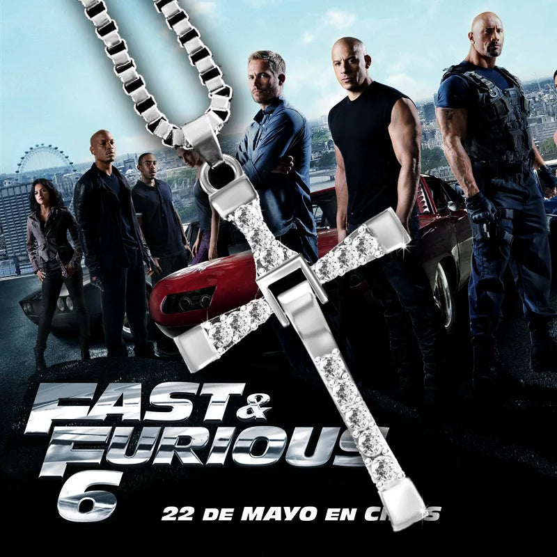 Dominic Toretto The Fast and The Furious Celebrity Vin Diesel Item Crystal Jesus Men Cross Pendant Necklace Gift Jewelry Main image