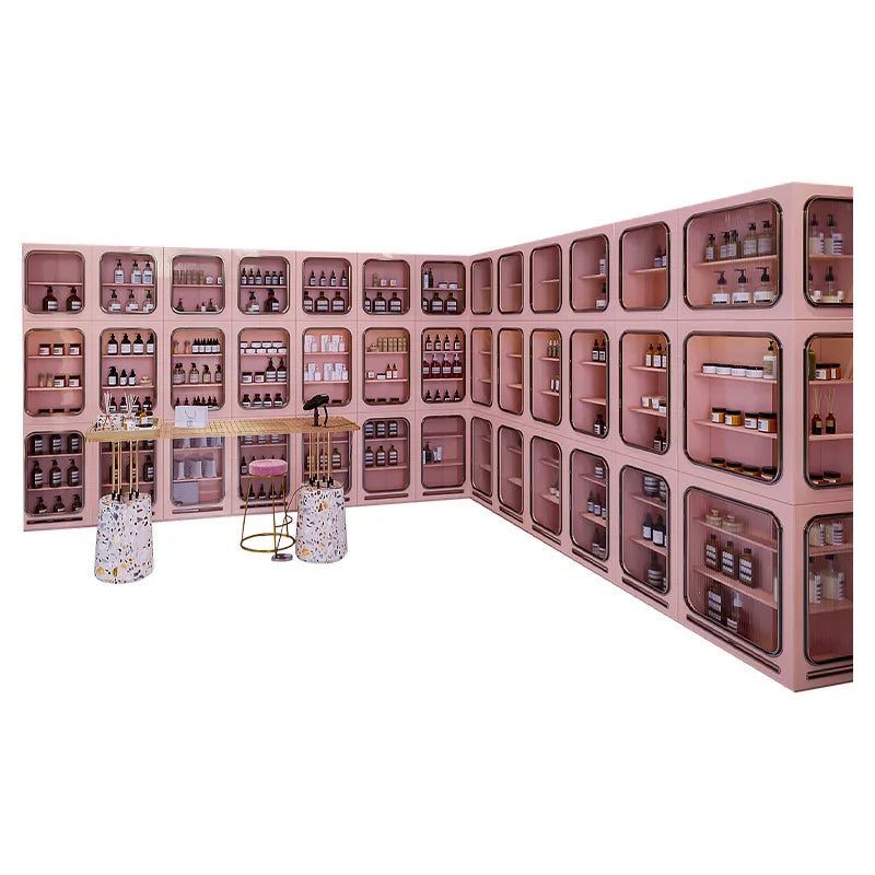 Display Cabinets with Lights Thousands of Abyssal Mirror Display Cabinets Company Showroom Beauty Store Cosmetic Cabinets