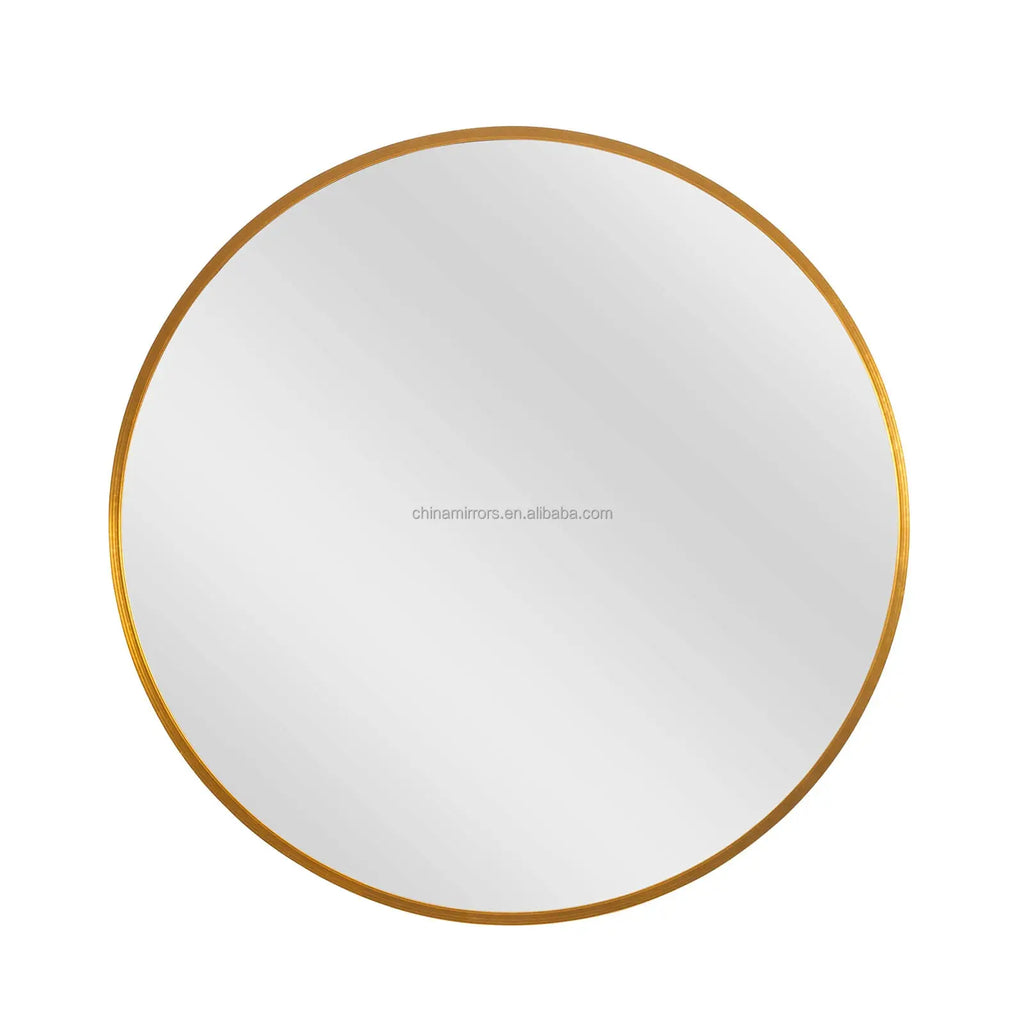 Simple Style Mirror Custom Large  Sliver Gold Black Aluminium Frame Wall Hanging Round  Dia Mirror 80cm 60cm 40cm  Dia 90cm