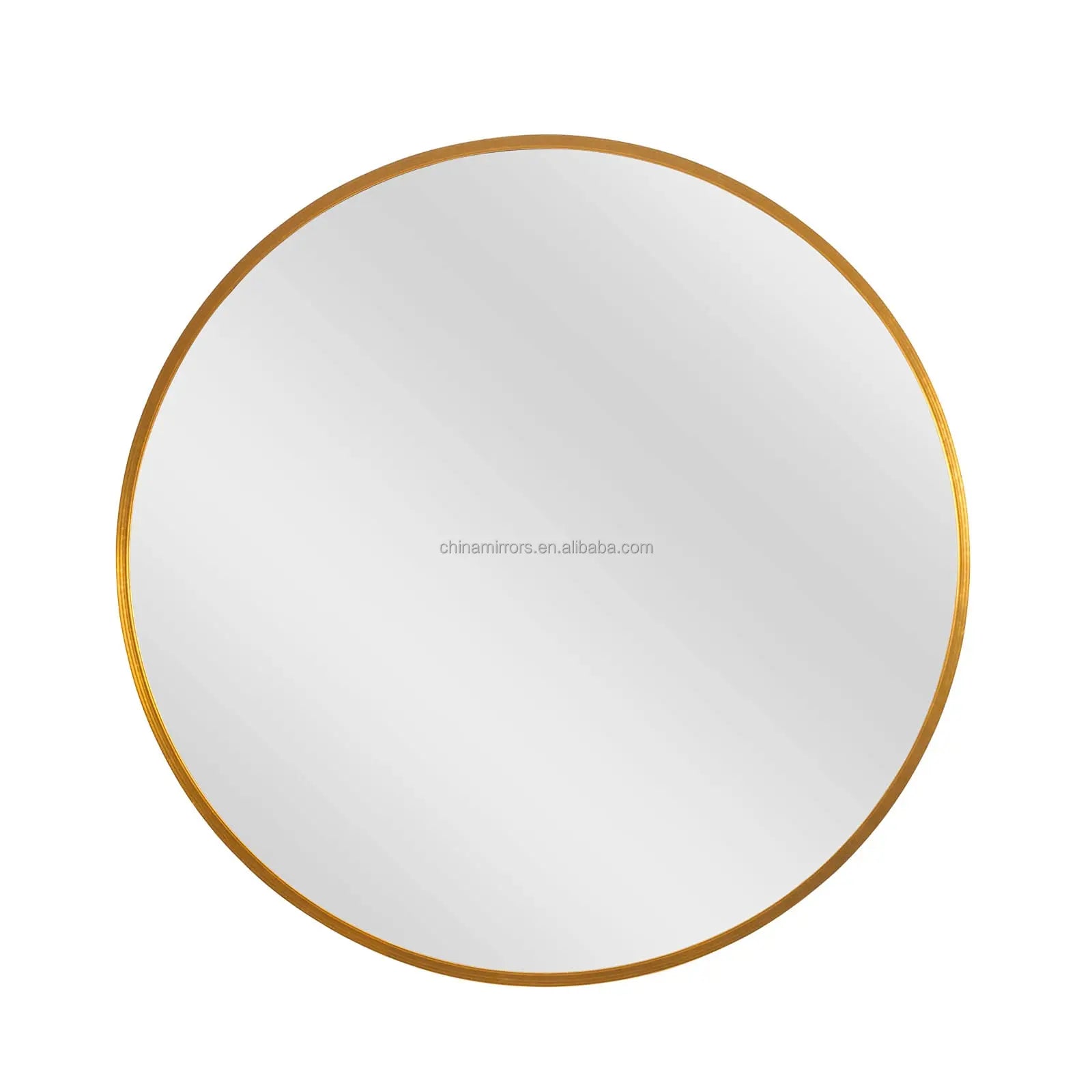 Simple Style Mirror Custom Large  Sliver Gold Black Aluminium Frame Wall Hanging Round  Dia Mirror 80cm 60cm 40cm  Dia 90cm