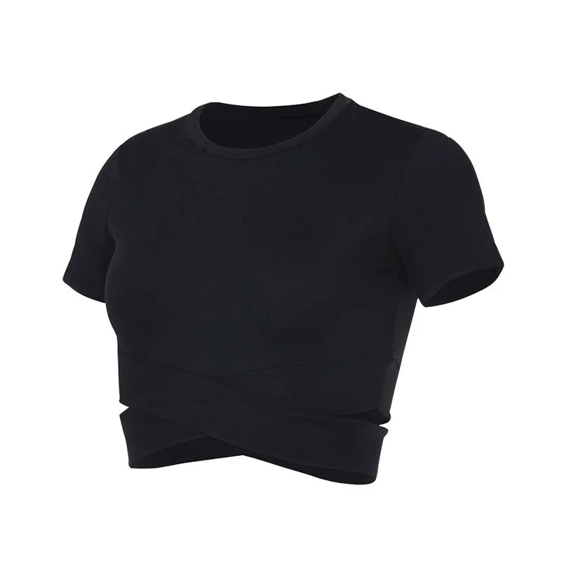 Women's Fitness T-shirts 2026 Clothing Gym Shirt Female Seamless Yoga Top Sportswear Crop Tops Sports Wear For Women T-shirt