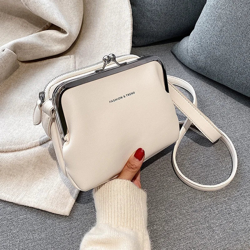 Gusure Vinatge Shell Women Shouder Crossbody Bag Clip Designer Small Handbags Luxury PU Leather Messenger Bag Lady Fashion Purse
