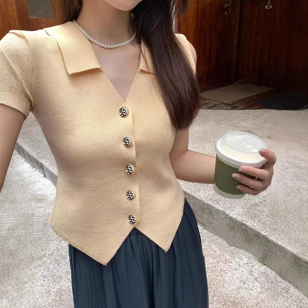 Wholesale V-neck Women's Vest Knitted Vest Women's Casual Sleeveless Top Secondary image