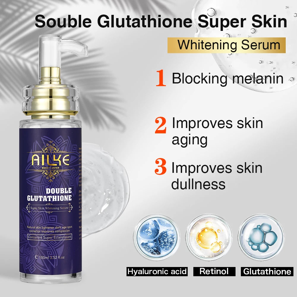 Ailke Double-glutathione Organic Vitamin c Whitening Body Lotion Face Cream Gluta Serum Skin Care Set