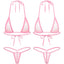 Women's Two-Piece Swimsuits Bikini Sets Sexy Mesh Sheer Halter neck Micro Bikini Outfits Bra Top with G-String Swimwear Female