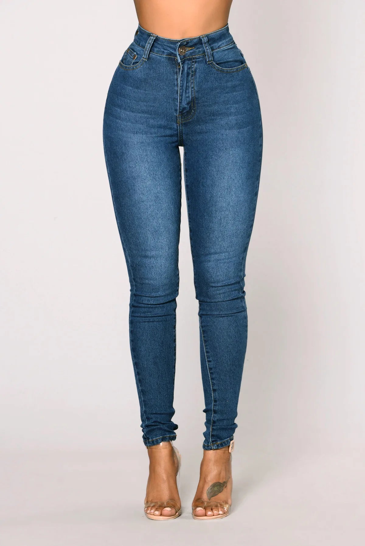 High Waist Elastic New Style Girls Lady Women Jeans Butt Lift Slim Fit Jeans Pencil Pants Skinny Denim Jeans Secondary image