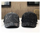 Women's Studded Rhinestone Baseball Cap Adjustable  Sparkle Bling Sun Hat