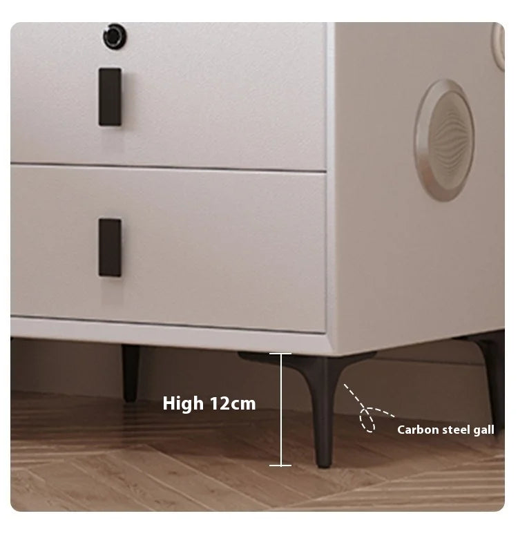 Modern Simple Luxury Smart Bedside Table New Solid Wood Multi-Functional Wireless Charging Accessible Internet Bedroom Furniture