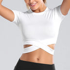 Women's Fitness T-shirts 2026 Clothing Gym Shirt Female Seamless Yoga Top Sportswear Crop Tops Sports Wear For Women T-shirt