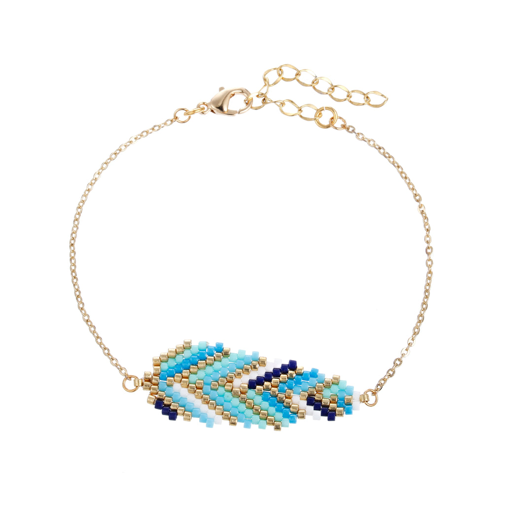 Hand Made Trendy Boho Jewelry Women Seed Beads Bracelets Necklace Earrings Leaf Miyuki Jewelry Set