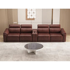 OEHOME Modern Power Recliner Sofa Set 4-Seat Modular Sectional Storage Console USB Ports Polyester Tufted Upholstered