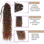 Synthetic Goddess Locs Crochet Hair Braids Curly Faux Locs Braiding Hair Extensions Wig For Women Black Hippie Boho Style