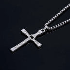Dominic Toretto The Fast and The Furious Celebrity Vin Diesel Item Crystal Jesus Men Cross Pendant Necklace Gift Jewelry