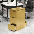 Modern Simple Luxury Gold Silver Black Salon Beauty Barber Trolley With Drawers Salon Trolley Hairdressing Stool Salon Furniture