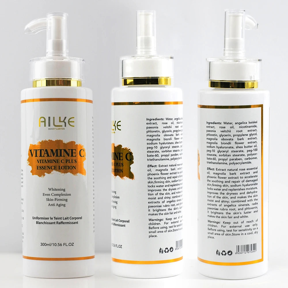 Ailke Beauty Best Natural Care Black Skin Moisturizing Anti Aging Vitamin c Lightening Body Lotion Private Label Skincare