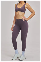 Custom logo Tummy Control Skin Friendly Solid Yoga Outfit Set Gym High Elastic Fitness Sets for Women