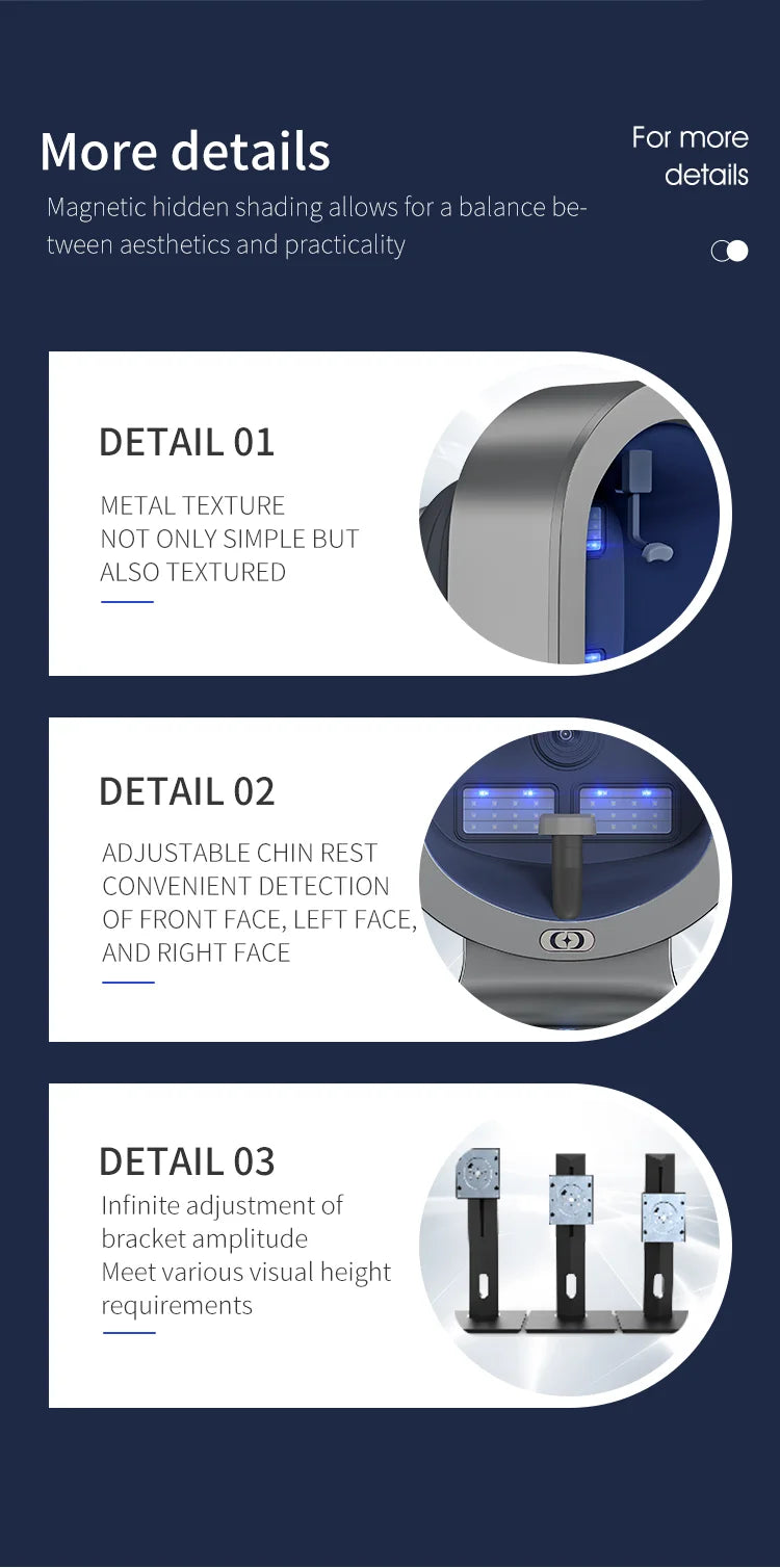 A 3D AI facial skin analyzer for hair diagnosis and professional analysis  with 8-spectrum beauty salon equipment
