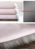 Luxury Imitation Fur Cushion Plush Sofa Carpet Faux Fur Sheepskin Rug Balcony Bay Window Mat Kid's Bedroom Fluffy Blanket White