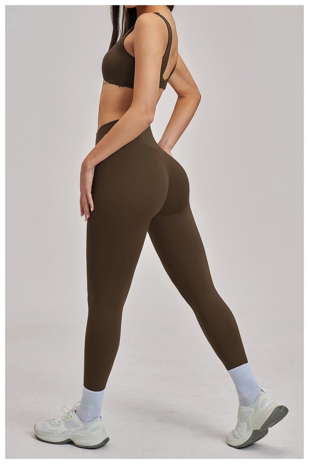 Custom logo Tummy Control Skin Friendly Solid Yoga Outfit Set Gym High Elastic Fitness Sets for Women