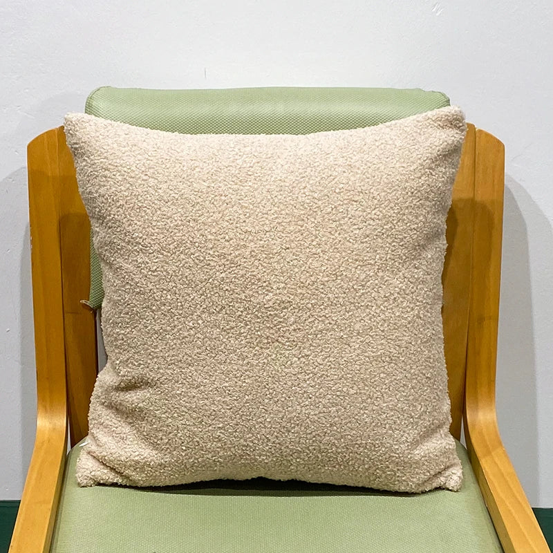 Plush Cushion Cover Cozy Faux Fur Teddy Pillow Cover For Sofa Living Room 18x18 Decorative Pillows Nordic Home Decor Pillowcase
