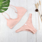 Brazilian Bikini 2022 Bathing Suit Women Swimsuit Plus Size Solid Swimwear Sexy Bandeau Bikini Set Push Up Maillot De Bain Femme