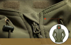 TRAF 2024 New Fashionable Shark Skin Soft Shell Jacket Men's Tactical Windproof Waterproof Jacket Men's Jacket Hooded Jacket