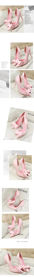 BIGTREE Shoes Bow-knot Woman Pumps Stiletto 10.5 Cm Women Basic Pump Pointed Toe Classic Pumps Sexy High Heels Women Shoes 2026