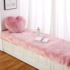 Luxury Imitation Fur Cushion Plush Sofa Carpet Faux Fur Sheepskin Rug Balcony Bay Window Mat Kid's Bedroom Fluffy Blanket White