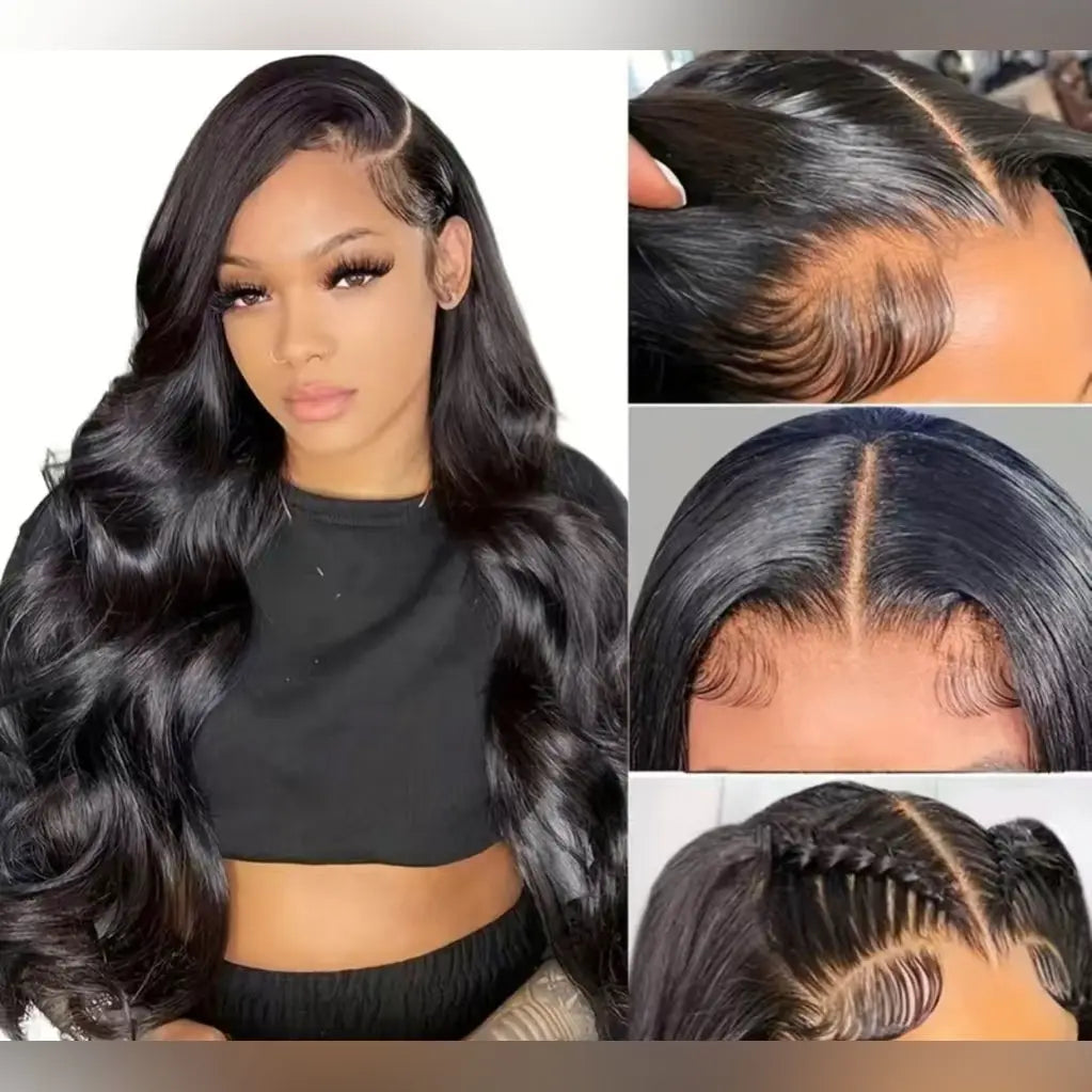 Natural Color 13x4 Body Wave Lace Frontal Human Hair Wigs for Black Women Secondary image